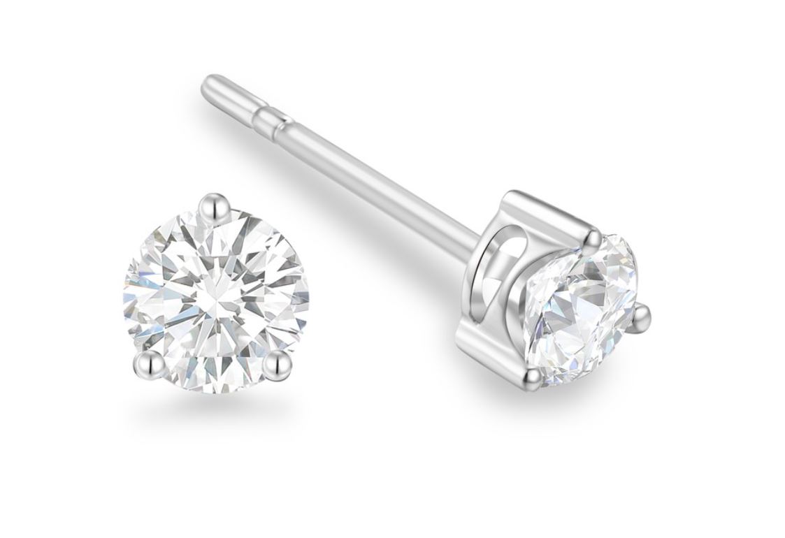 Lee Hwa Jewellery 18K White Gold Solitaire Earrings