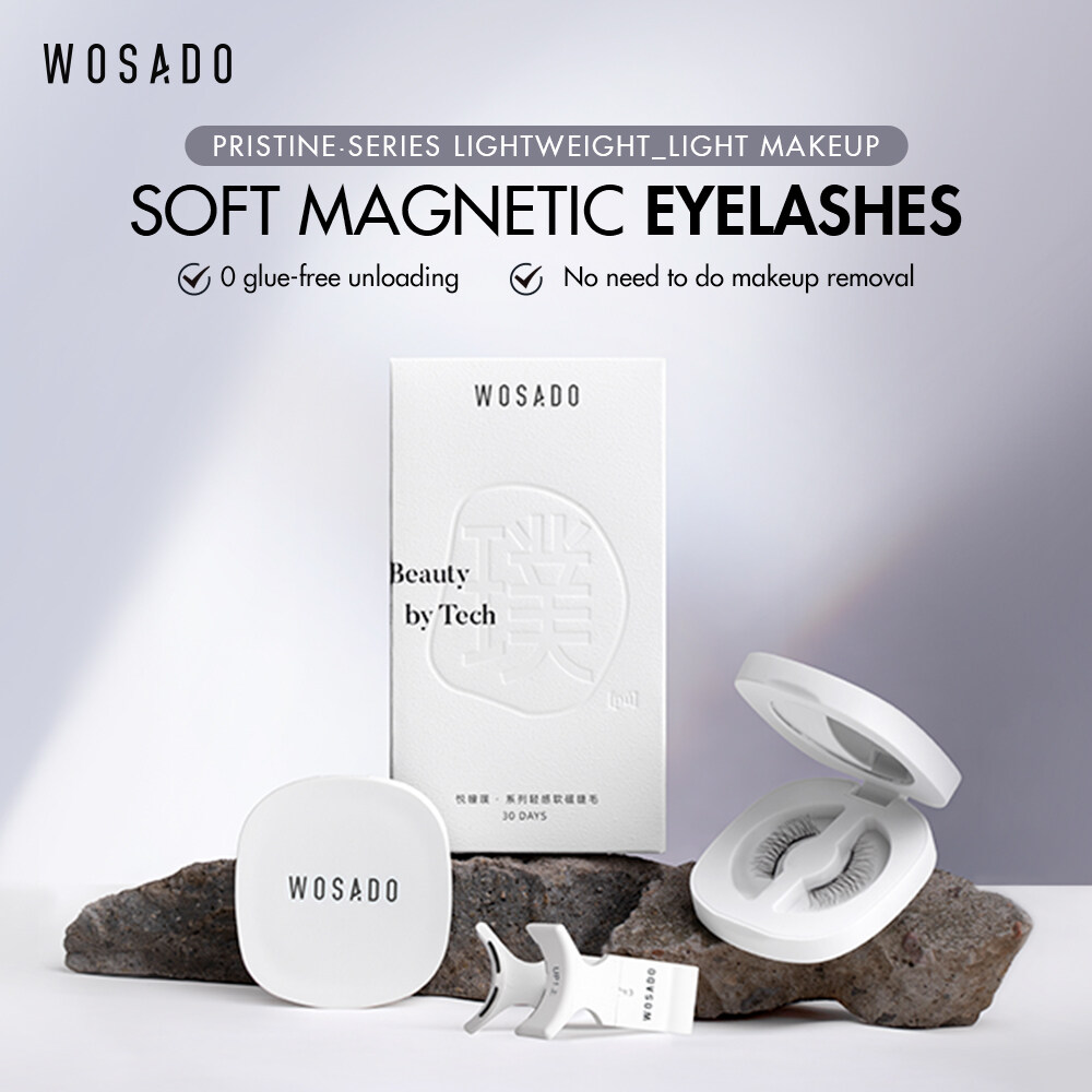 WOSADO Soft Magnetic False Eyelashes Natural Simulation With magnet Ready Stock Pristine Series【Black】